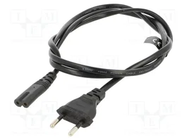 SAVIO Cable de alimentación H03VVH2-F 2x0,5mm2 CEE 7/16 (C) a IEC C7 hembra