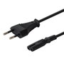 SAVIO Cable de alimentación H03VVH2-F 2x0,5mm2 CEE 7/16 (C) a IEC C7 hembra