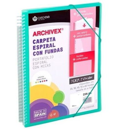 Carchivo Carpeta con Fundas Archivex Star Espiral A4 Verde