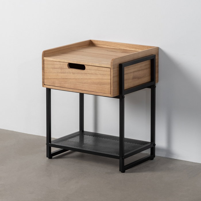 Ixia Mesita Natural-Negro DM-Metal 45 x 41 x 56,50 cm