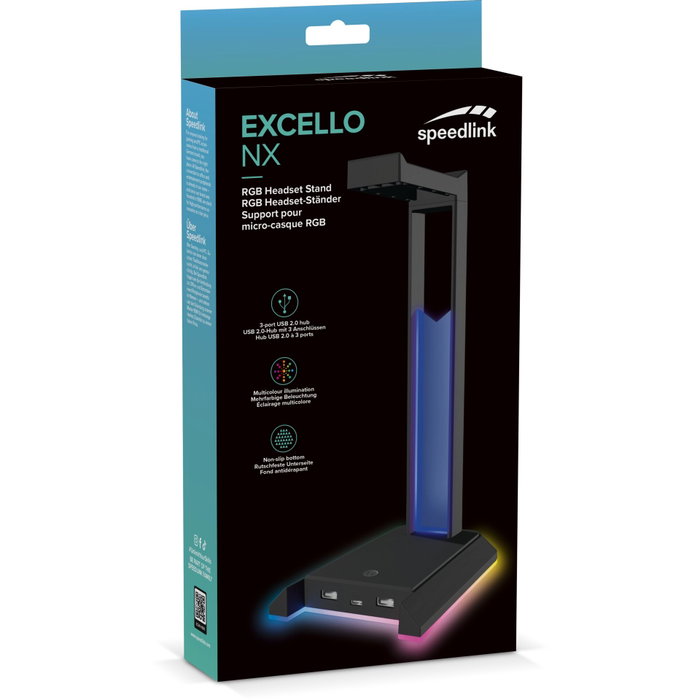 Speedlink EXCELLO NX RGB Headset Stand con Hub USB 2.0, Negro Speedlink EXCELLO NX RGB Headset Stand con Hub USB 2.0, Negro