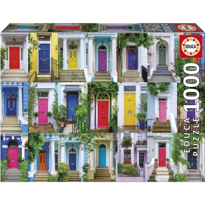 Educa Puzzle Puertas de Notting Hill 1000 piezas Arquitectura 68 x 48 cm AAAQE72410 Educa Puzzle Puertas de Notting Hill 1000 piezas Arquitectura 68 x 48 cm AAAQE72410