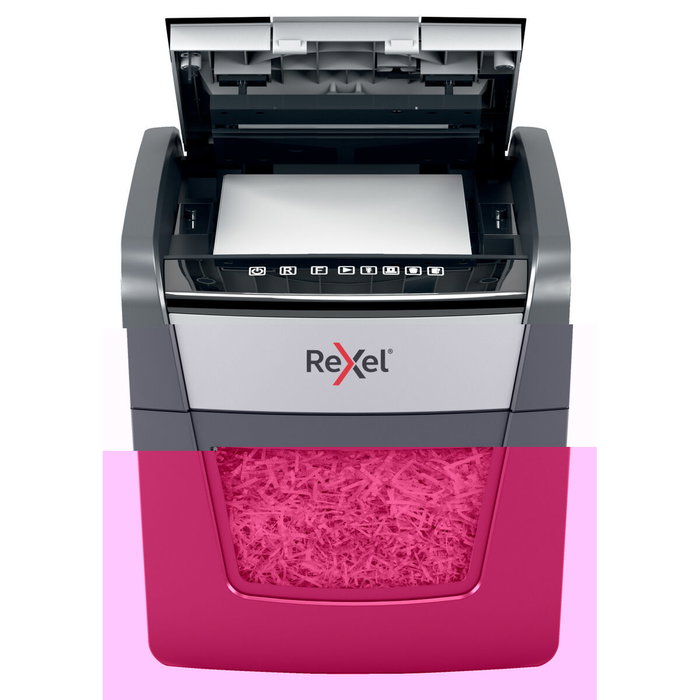Rexel Optimum AutoFeed 45X Destructora de Papel con Alimentación Automática, Corte en Partículas P-4, Negro/Plata