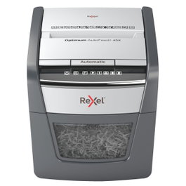 Rexel AutoFeed 45X Destructora de Papel de Corte en Partículas, 20 L, Negro y Plata