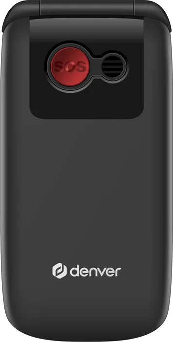 Denver BAS-24600L Móvil para Personas Mayores 4G Negro - Teléfono con Tapa, Pantalla 2.4", Cámara 0.3 MP, Bluetooth, Radio FM, Batería 900 mAh