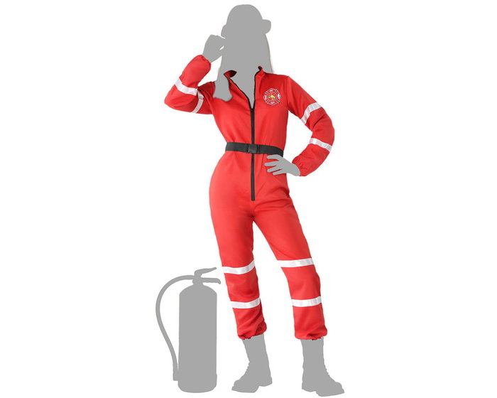 Disfraz de Bombera Rojo para Mujer Adulto, Talla XS-S