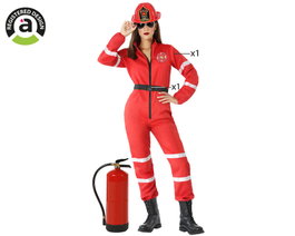 Disfraz de Bombera Rojo para Mujer Adulto, Talla XS-S