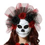 Atosa Máscara Blanca de Calavera con Flores para Catrina