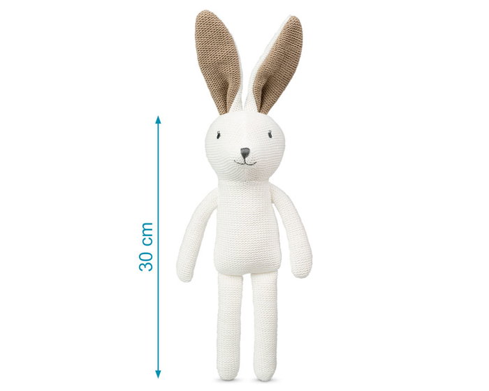 KioKids Peluche Conejito Patilargo de Algodón - Colección Cotton Friends - Juguete Ecológico para Bebés +2 Meses - Beige