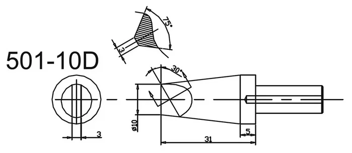 QUICK Punta de soldadura destornillador cortado 10x3mm