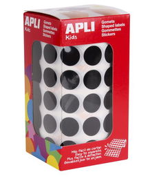Gomets Apli Rollo 59H Circulo Ø 15 Mm Negro 2.832 Uds. (11487)