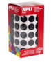 APLI Gomets Circulares Negros de 15 mm (2.832 uds.)