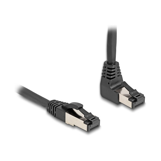DeLOCK Cable de red RJ45 Cat.8.1 S/FTP 90° angular/recto 0,5 m negro DeLOCK Cable de red RJ45 Cat.8.1 S/FTP 90° angular/recto 0,5 m negro