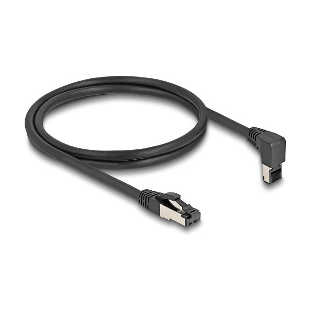 DeLOCK Cable de red RJ45 Cat.8.1 S/FTP 90° angular/recto 0,5 m negro DeLOCK Cable de red RJ45 Cat.8.1 S/FTP 90° angular/recto 0,5 m negro