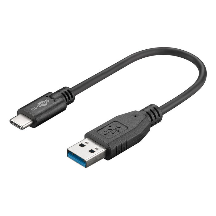 Goobay Cable USB 3.2 Gen 1, USB-A a USB-C, negro, 15 cm Goobay Cable USB 3.2 Gen 1, USB-A a USB-C, negro, 15 cm