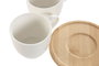 DKD Home Decor Taza de Café de Porcelana y Bambú Blanco Natural Set de 6 Piezas 220ml 8 x 7 x 11 cm