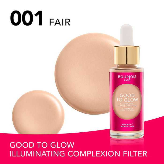 Bourjois Good to Glow Iluminador Facial #1 con Efecto Radiante y Vitamina C, 30 ml