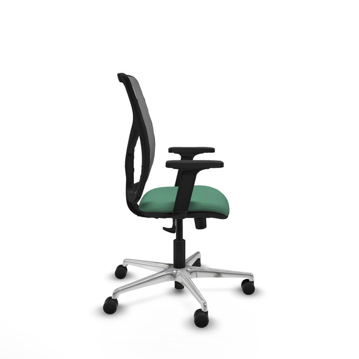 PIQUERAS Y CRESPO Silla de oficina Motilla con mecanismo Sincro, Verde esmeralda y Gris