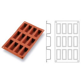 MATFER OVIFLEX MOLDE MINI CAKE (12 uds) - Molde de silicona para pasteleria, 7.5 x 3 x 3 cm