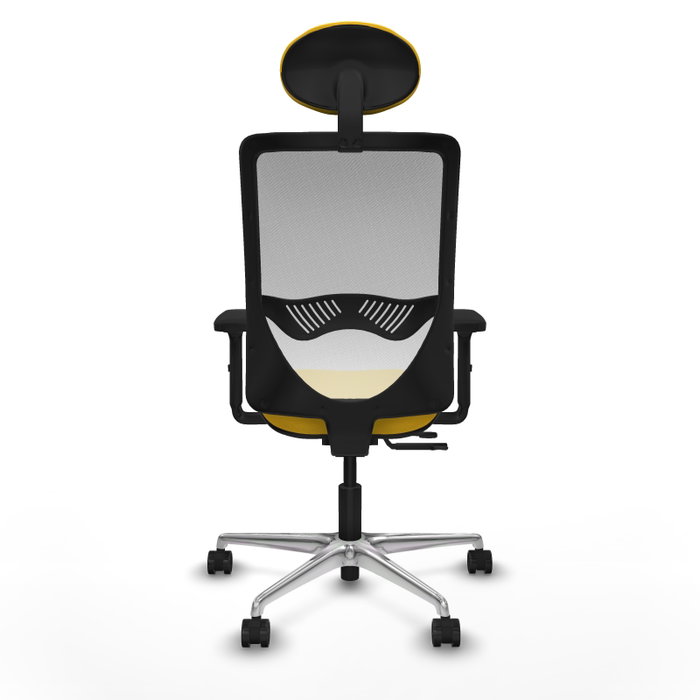 PIQUERAS Y CRESPO Silla de oficina Zulema con mecanismo Sincro/Traslack, Amarillo y Blanco