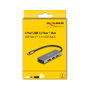 DeLOCK USB-C Hub 4 Puertos USB 3.2 Gen 1 Tipo A, 5 Gbps, Negro Metal, Con Cable 0.2 m