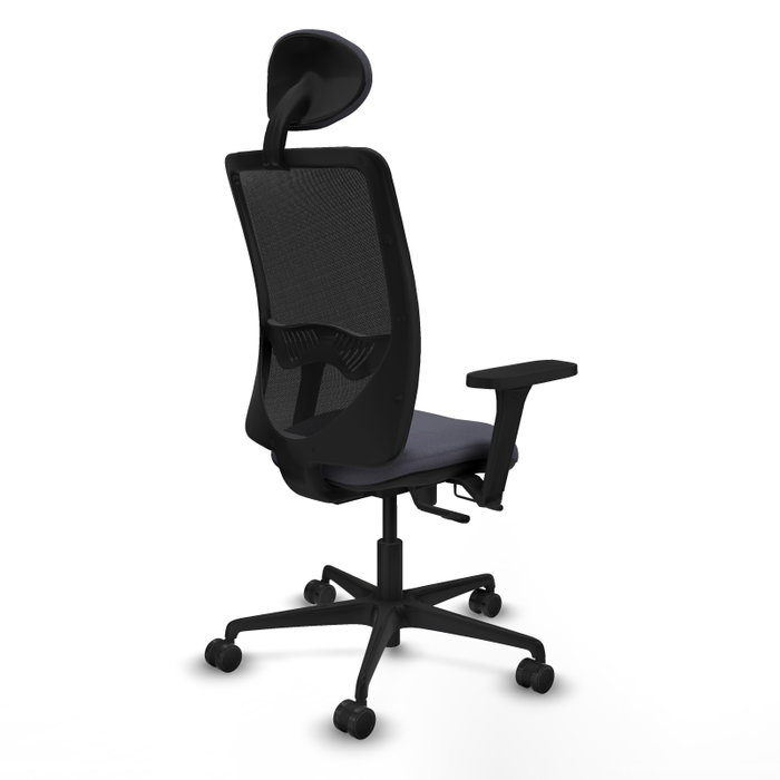 PIQUERAS Y CRESPO Silla de oficina Zulema con mecanismo Sincro/Traslack, Gris oscuro y Negro