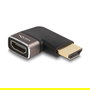 DeLOCK Adaptador HDMI Macho a Hembra Acodado a 90° Izquierda, 8K 60 Hz, Compatible con HDMI 2.1, Carcasa de Metal Gris y Negro