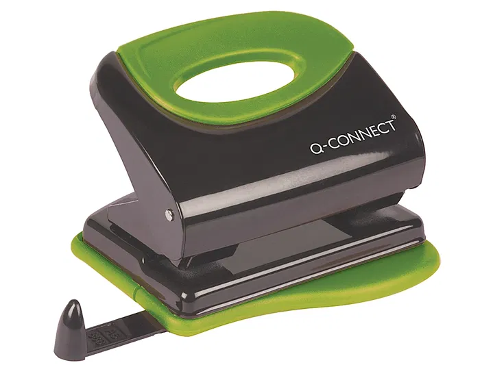 Q-connect Taladrador kf00996 Metálico con Empuñadura de Caucho, Capacidad 30 Hojas