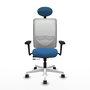 PIQUERAS Y CRESPO Silla de oficina Zulema Azul claro y Blanco con Mecanismo Sincro/Traslack