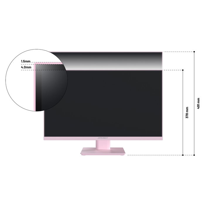JAPANNEXT JN-I238FHD120F-HSP-PK Monitor Gaming IPS de 23.8 pulgadas Full HD 120Hz 0.5ms AMD FreeSync Altavoces Ajustable en Altura Color Rosa