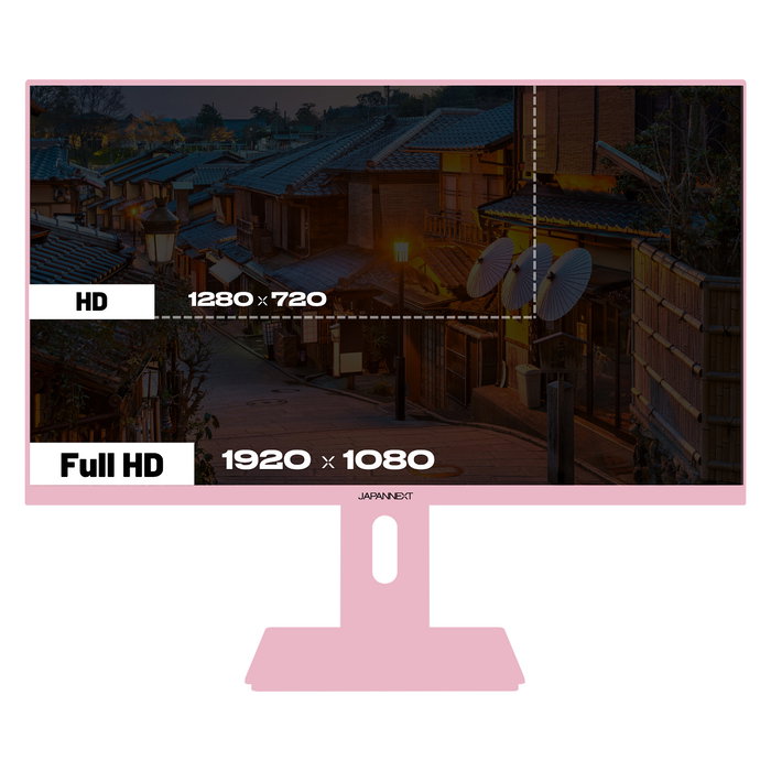 JAPANNEXT JN-I238FHD120F-HSP-PK Monitor Gaming IPS de 23.8 pulgadas Full HD 120Hz 0.5ms AMD FreeSync Altavoces Ajustable en Altura Color Rosa