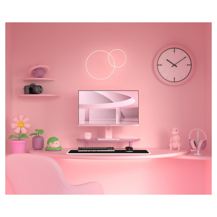 JAPANNEXT JN-I238FHD120F-HSP-PK Monitor Gaming IPS de 23.8 pulgadas Full HD 120Hz 0.5ms AMD FreeSync Altavoces Ajustable en Altura Color Rosa