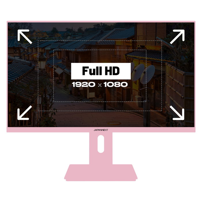 JAPANNEXT JN-I238FHD120F-HSP-PK Monitor Gaming IPS de 23.8 pulgadas Full HD 120Hz 0.5ms AMD FreeSync Altavoces Ajustable en Altura Color Rosa