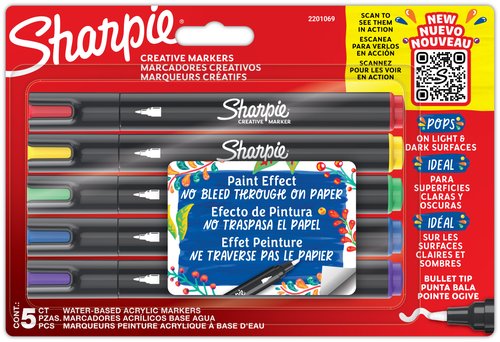 Sharpie Creative Acrylic Rotuladores Surtidos Punta Redonda Blíster de 5 Unidades Sharpie Creative Acrylic Rotuladores Surtidos Punta Redonda Blíster de 5 Unidades