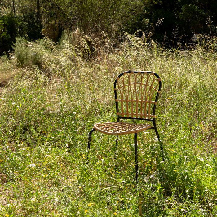 Silla Natural-Negro Pe-Acero Salón 51 X 58 X 87 cm (Set de 2)