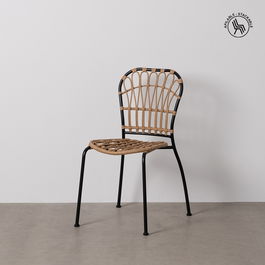 Silla Natural-Negro Pe-Acero Salón 51 X 58 X 87 cm (Set de 2)