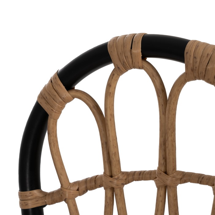 Silla Natural-Negro Pe-Acero Salón 51 X 58 X 87 cm (Set de 2)