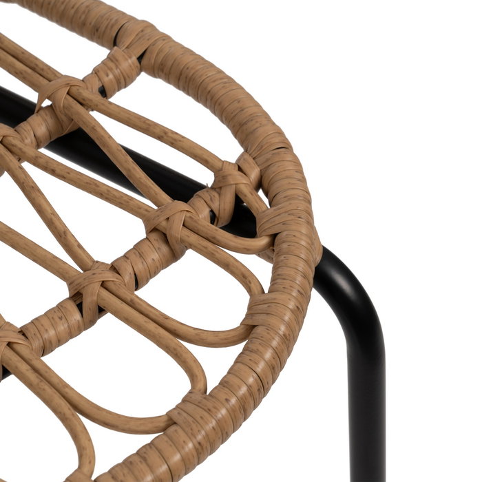 Silla Natural-Negro Pe-Acero Salón 51 X 58 X 87 cm (Set de 2)