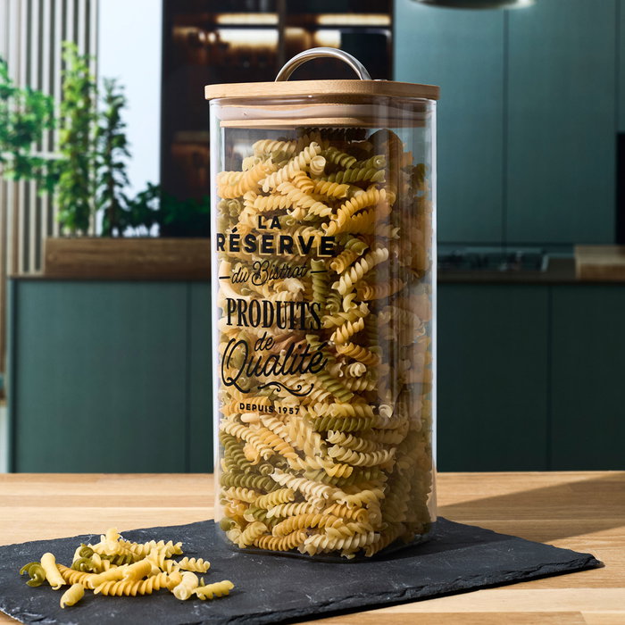 Cook Concept Tarro Conserv. Bistrot 1,5 L Vidrio Borosilicato Tapa Bambú Acero Inoxidable Cook Concept Tarro Conserv. Bistrot 1,5 L Vidrio Borosilicato Tapa Bambú Acero Inoxidable