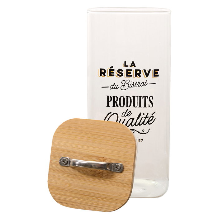 Cook Concept Tarro Conserv. Bistrot 1,5 L Vidrio Borosilicato Tapa Bambú Acero Inoxidable Cook Concept Tarro Conserv. Bistrot 1,5 L Vidrio Borosilicato Tapa Bambú Acero Inoxidable