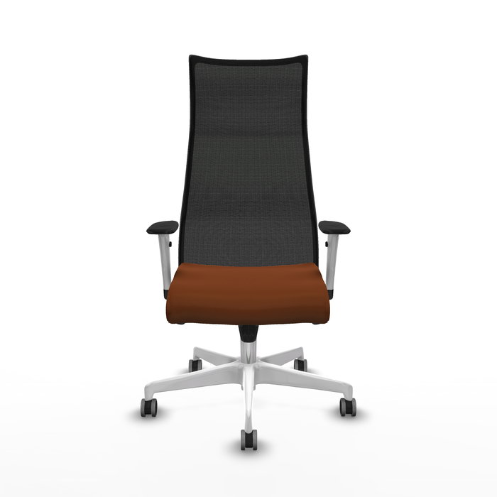 Sillón Albacete con mecanismo Sincro tapizada con Similpiel color Marrón y malla color Negro. Equipado con Base poliamida blanca, Brazos 1D y Ruedas 65 mm parqué Sillón Albacete con mecanismo Sincro tapizada con Similpiel color Marrón y malla color Negro. Equipado con Base poliamida blanca, Brazos 1D y Ruedas 65 mm parqué