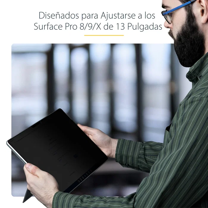 StarTech Filtro de Privacidad para Surface Pro 8/9/X 13 Pulgadas - Protector Anti Espías 4 Direcciones, Táctil, Antirreflejos y Reductor Luz Azul hasta 51% - 13SP-PRIVACY-SCREEN