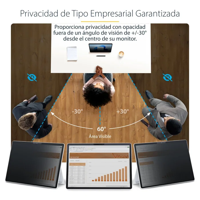 StarTech Filtro de Privacidad para Surface Pro 8/9/X 13 Pulgadas - Protector Anti Espías 4 Direcciones, Táctil, Antirreflejos y Reductor Luz Azul hasta 51% - 13SP-PRIVACY-SCREEN