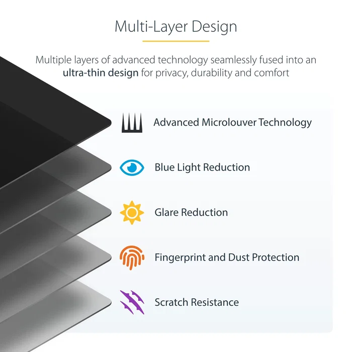 StarTech Filtro de Privacidad para Surface Pro 8/9/X 13 Pulgadas - Protector Anti Espías 4 Direcciones, Táctil, Antirreflejos y Reductor Luz Azul hasta 51% - 13SP-PRIVACY-SCREEN