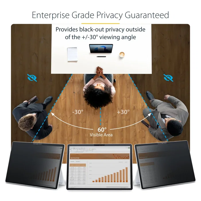 StarTech Filtro de Privacidad para Surface Pro 8/9/X 13 Pulgadas - Protector Anti Espías 4 Direcciones, Táctil, Antirreflejos y Reductor Luz Azul hasta 51% - 13SP-PRIVACY-SCREEN