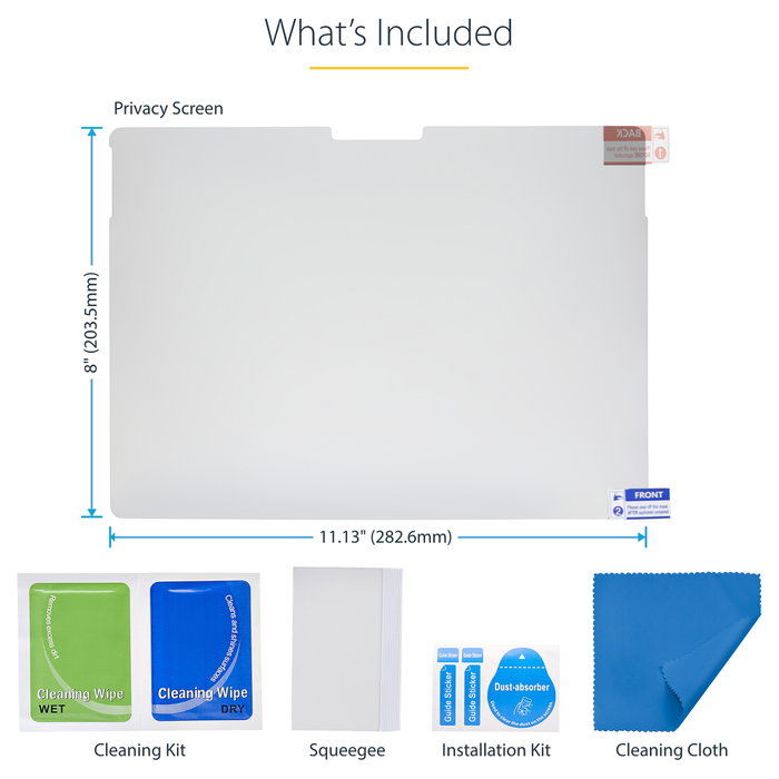 Startech.com Filtro de privacidad de 4 vías para portátil Surface Pro 8/9/X de 13 pulgadas, modo retrato/paisaje, táctil, ángulo de visión +/-30 grados