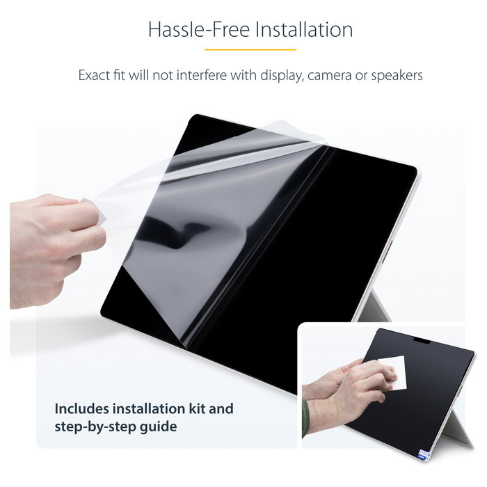 Startech.com Filtro de privacidad de 4 vías para portátil Surface Pro 8/9/X de 13 pulgadas, modo retrato/paisaje, táctil, ángulo de visión +/-30 grados