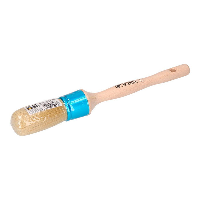 Koma Tools Brocha Virola Hierro con Taco Nº 10 ø41 x 75 mm para Acabados de Precisión Todo Tipo de Pinturas