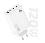 Subblim Cargador GaN 120W con 3x USB-C y 1x USB-A Blanco