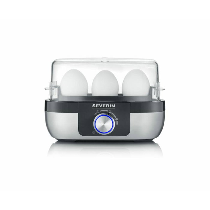 Severin Cocina para Huevos EK 3163 para 3 Huevos, Acero Inoxidable, Color Negro